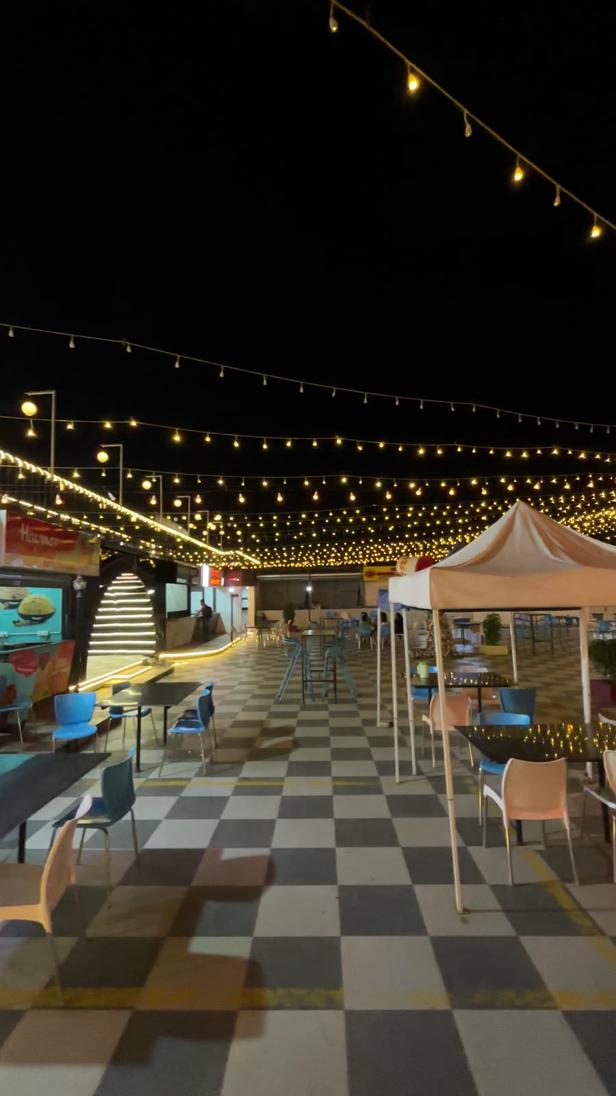 Zestigo challenge venue lit up at night